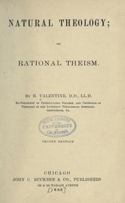 Cover of: Natural theology: or, Rational theism.