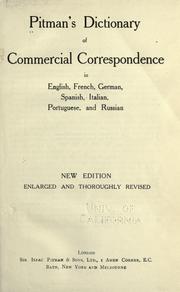 Cover of: Pitman's dictionary of commercial correspondence in English, French, German, Spanish, Italian, Portuguese, and Russian. by 