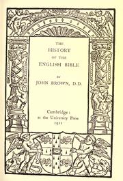 Cover of: The history of the English Bible. by John Brown, John Brown