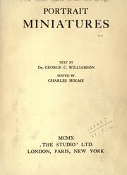 Cover of: Portrait miniatures by George Charles Williamson