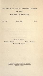 Cover of: history of cumulative voting and minority representation in Illinois, 1870-1919