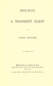Cover of: A transient guest by Edgar Saltus