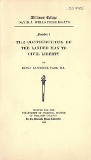 Cover of: The contributions of the landed man to civil liberty