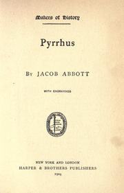 Cover of: Pyrrhus by Jacob Abbott