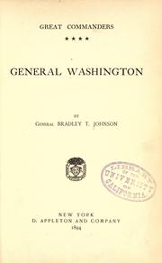 Cover of: General Washington by Bradley T. Johnson, Bradley T. Johnson