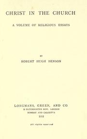 Cover of: Christ in the church by Robert Hugh Benson