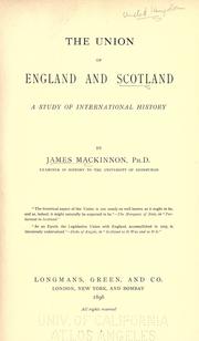 Cover of: The union of England and Scotland by Mackinnon, James