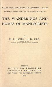 Cover of: The wanderings and homes of manuscripts by Montague Rhodes James