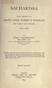 Cover of: Sacharissa by Ady, Julia Mary Cartwright