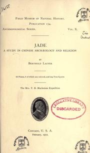 Cover of: Jade by Berthold Laufer