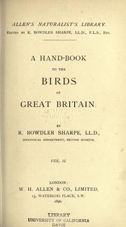 Cover of: Hand-book to the birds of Great Britain. by Richard Bowdler Sharpe