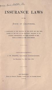 Cover of: Insurance laws of the State of California by California.