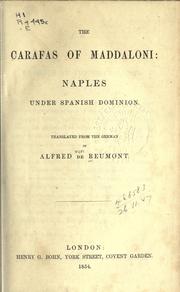 The Carafas of Maddaloni by Alfred von Reumont