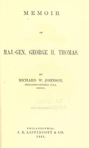 Cover of: Memoir of Maj.-Gen. George H. Thomas