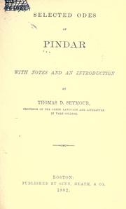 Cover of: Selected odes of Pindar by Pindar