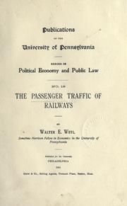 Cover of: The passenger traffic of railways