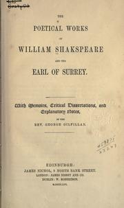 The Poetical Works of William Shakespeare and the Earl of Surrey