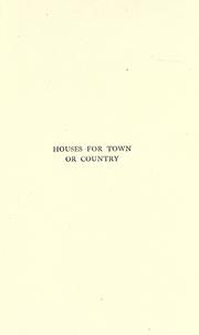 Cover of: Houses for town or country by Herbert, William