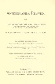 Cover of: Antinomianism revived by Daniel Steele D.D., Daniel Steele D.D.