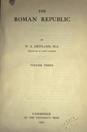 Cover of: The Roman Republic. by William Emerton Heitland, William Emerton Heitland