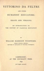 Cover of: Vittorino da Feltre and other humanist educators by Woodward, William Harrison