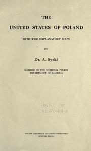 Cover of: The United States of Poland: with two explanatory maps
