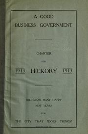 Charter for Hickory, 1913 .. by Hickory, N. C.