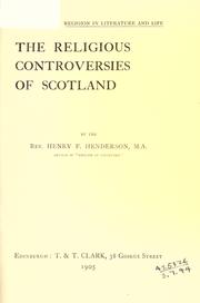 Cover of: religious controversies of Scotland.