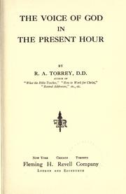 Cover of: voice of God in the present hour