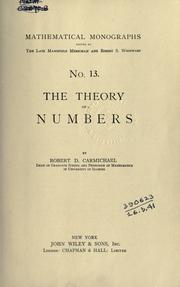 Cover of: The theory of numbers.