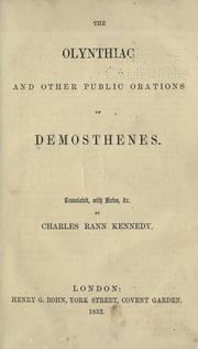 Cover of: The Olynthiac: and other public orations of Demosthenes