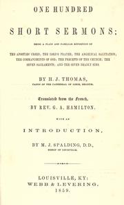 Cover of: One hundred short sermons by H.J Thomas, H.J Thomas