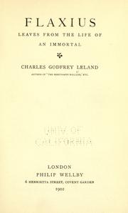 Cover of: Flaxius by Charles Godfrey Leland