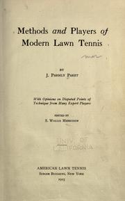 Cover of: Methods and players of modern lawn tennis by Jahial Parmly Paret