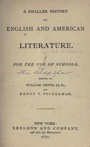 Cover of: A smaller history of English and American literature: for the use of schools