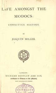 Cover of: Life amongst the Modocs by Joaquin Miller