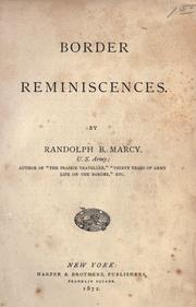 Cover of: Border reminiscences. by Randolph Barnes Marcy