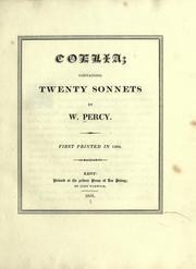 Cover of: Coelia by Percy, William