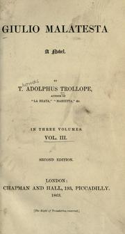 Cover of: Giulio Malatesta by Thomas Adolphus Trollope