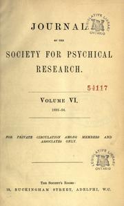 Cover of: Journal of the Society for Psychical Research. by Society for Psychical Research (Great Britain), Society for Psychical Research (Great Britain)