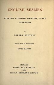 Cover of: English seamen by Robert Southey