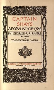 Cover of: Captain Shays: a populist of 1786