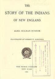 The story of the Indians of New England by Alma Holman Burton