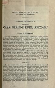 Cover of: General information regarding Casa Grande ruin, Arizona ...