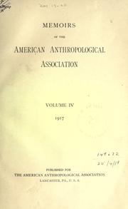 Cover of: Memoirs. by American Anthropological Association.