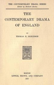 Cover of: The contemporary drama of England
