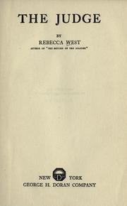Cover of: The judge by Rebecca West