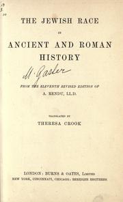 Cover of: The Jewish race in ancient and Roman history.