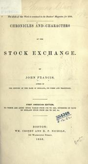 Cover of: Chronicles and characters of the Stock exchange