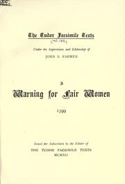 Cover of: A warning for fair women.  1599. by 